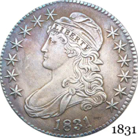 United States Of America Liberty Eagle 1831 50 Cents ½ Dollar Capped Bust Half Dollar Cupronickel Silver Plated Copy Coin
