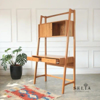 Selia Furniture Danish Multi-desk - Meja Kerja Danish Kayu Jati Solid Minimalis