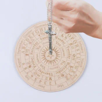 Meditation Ornaments Message Board Wooden Twelve Constellation Divination Pendulum Board Sign Home Decor Star Sun Moon Altar