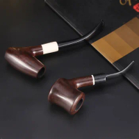 Wooden Smoking Pipe Tobacco Durable Tobacco Smoking Hand Pipe Curved Tobacco Smoke Accessories Gifts