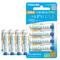 【TOSHIBA 東芝】新版日本製 IMPULSE 1900mAh低自放3號充電電池TNH-3ME-8顆入