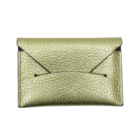 【二手名牌BRAND OFF】MOYNAT 摩奈 金色 牛皮 Enveloppe 卡夾