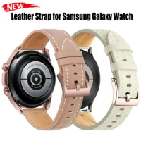 20mm Leather Strap for Samsung Galaxy Watch 6 5 4 44MM 40mm Active 2 Gear S3 22mm Bracelet for Huawei Watch GT4 Replacement Band