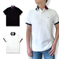 【Tommy Hilfiger】男生 POLO衫 經典配色領口 棉質 男款 短袖 Polo衫(5635)