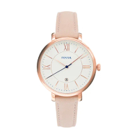 【FOSSIL】Jacqueline 粉色款 皮革手錶 情人節(ES3988)