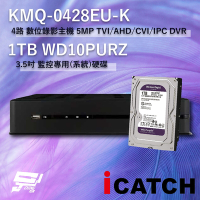 昌運監視器 ICATCH 可取 KMQ-0428EU-K 4路 數位錄影主機 + WD10PURZ1TB