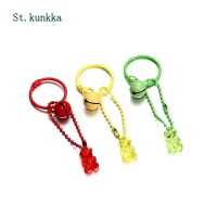 St.kunkka - พวงกุญแจทำมือ 5 ชิ้น DIY ลูกปัดหมี การทำเครื่องประดับ โซ่ลูกปัดบอล ขั้วต่อแท็ก