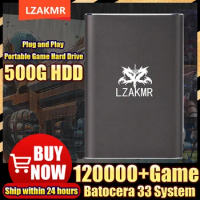 Batocera Hard Drive-500G HDD with 120000+Games Batocera 33 System Ship within 24 hours and Portable Design for On-The-Go Gaming