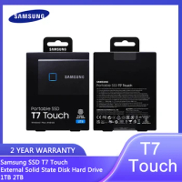 Samsung 2TB SSD T7 Touch External Solid State Disk Hard Drive 1TB Fingerprint Recognition USB 3.2 Gen 2 For Laptop Desktop PC
