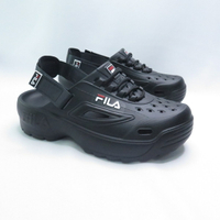 FILA 4S348Y001 女 涼鞋 拖鞋 穆勒鞋 經典鋸齒底 後帶可拆設計 台灣製 輕量 防水 黑