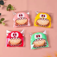 65lots Little Monster Self-adhesive Bag Snowflake Crisp Packaging Cookie Nougat Biscuit Packaging Bag Candy Bag Bolsa De Dulces