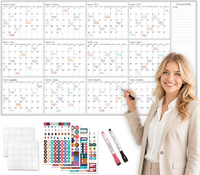 Dry Erase Calendar for Wall 24" x 36" - Undated 3 Month Wall Calendar Dry Erase Reusable Whiteboard 