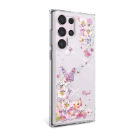 【apbs】Samsung Galaxy S24系列 輕薄軍規防摔水晶彩鑽手機殼(迷蝶香)