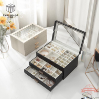 首飾箱首飾收納盒透明多層抽屜式珠寶盒透明飾品收納盒首飾盒