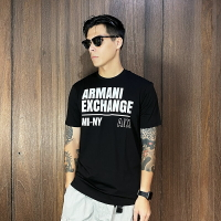 美國百分百【全新真品】Armani Exchange 短袖 T恤 AX 上衣 logo 短T 黑色 CM69
