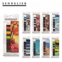SENNELIER Extra-Soft Half Pastel 6 Stick Set Hand Made Color Powder Stick Skin Color Seascape Beginners Art Supplies
