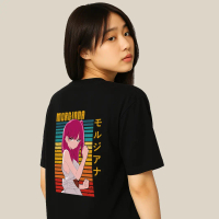 Kaos Hitam & Putih Cowo Cewek Anime | Desain Depan Belakang M - 4XL | Bahan Awet dan Tebal 24s Antik