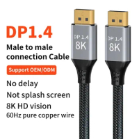 8K Displayport Cable DP1.4 High Speed 8K 60Hz 4K 144Hz HDR eARC Computer Monitor Cable for Splitter Switcher 0.5m 1m 1.5m 3m 5m