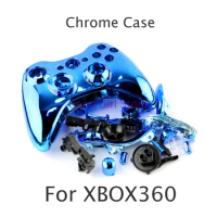 10sets Chrome Housing Shell Case Cover with Buttons For Xbox360 XBOX 360 Wireless Game Controller Accessories