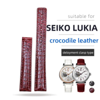 PESNO Suitable for SEIKO LUKIA Genuine Crocodile Leather Watch Band Lady Watch Straps Accessrioes 15