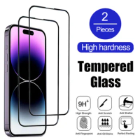 2Pcs Tempered Glass for IPhone 14 13 12 11 Pro Max Screen Protector for IPhone 12Mini 13Mini 15 Plus SE X XS XR 14Pro Glass Film