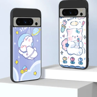 Cute Cartoon Pattern Tempered Glass Phone Case For Google Pixel 4 4A 4XL 5A 5XL 6A 7A 6 7 8 Pro 100PCS/lot