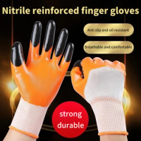 1 Pair Professional Safety Supplies Nitrile Semi Hanging Working Protective Glove Men Flexible Safety Work Gloves