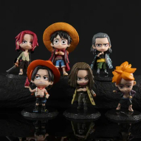 6 Pcs Set Anime One Piece Cartoon Luffy Ace Red Hair Marco Yasopp Ben Bekkuman Doll Model Desktop Decorations Small Ornaments