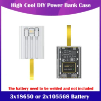 18650 Battery Charger Case Cool DIY Power Bank Box Fast Charging Case 10000mAh With Night Light Charging Power Bank Case