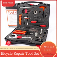28 in 1 Bike Repair Tool Kit Hexagonal Wrench Chain/Flywheel/BB Removal Tools For Bicycle Repair/Assembly Precision Machining