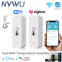 Tuya Zigbee/WiFi Temperature And Humidity Sensor Indoor Smart Home Smart Life Work With Alexa Google Assistant voice control