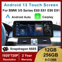 Qualcomm Android 13 12+256G Auto Carplay Car Dvd Player for BMW 5 Series E60 E61 E90 E91 Radio GPS Navigation Multimedia Stereo