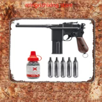 M712 Blowback Automatic .177 Caliber BB Gun Air Pistol with Wearable4U Bundle Metal wall sign