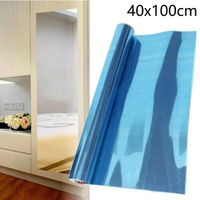 100/200CM Mirror Wall Sticker Square Acrylic Wall Sticker Self--adhesive Tiles Sticker For Bathroom 