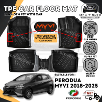 100% Fit PERODUA MYVI 2018-2025 Car Carpet TPE Floor Mat With Logo Karpet Kereta