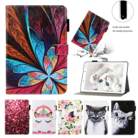 Printed Case for Samsung Galaxy Tab A 10.1'' 2019 T510 T515 Stand PU Leather Funda Cover Capa SM-T510 SM-T515 tab a 10.1 cover
