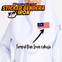 Chomellote Iron On fabrik Sticker baju sekolah Bendera Malaysia 1 set 3 pcs mudah tampal tahan lama