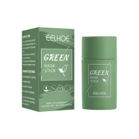 Green Tea Cleansing Mask Solid Mask Deep Cleans Blackheads Cleaning Mud Stick Oil Control Smear-type Mud Film Face Skin Care 40g