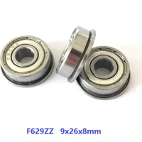 20pcs/50pcs/100pcs F629ZZ F629Z F629 Z ZZ F629-ZZ 9x26x8mm Mini flange deep groove Ball Bearing 9*26*8 shielded flanged bearing