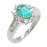 【二手名牌BRAND OFF】JEWELRY 無品牌珠寶【激安價】帕拉伊巴碧璽 鑽石 PT900鉑金 戒指