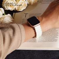 【ALL TIME 完全計時】Apple Watch S7/6/SE/5/4 38/40/41mm 精緻方格陶瓷帶