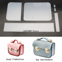 Hand leather DIY Bean Ding bag briefcase material bag wallet personality retro hand bag PVC version drawing