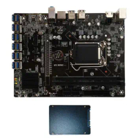 B250C BTC Mining Motherboard with 128G SSD 12XPCIE to USB3.0 GPU Slot LGA1151 Computer Motherboard for BTC Miner Mining