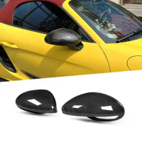 Dry Carbon Fiber Door Side Rearview Mirror Cover Trim Shell Covers Sticker For Porsche 718 982 2016-2021 Car Styling
