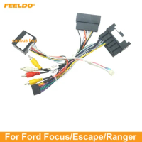 FEELDO Car Stereo Audio 16PIN Android Power Wiring Harness Cable Adapter With Canbus Box For Ford Ranger 2020