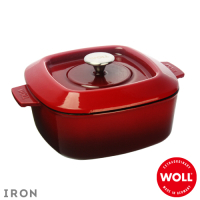WOLL德國歐爾 IRON方型鑄鐵鍋24cm-紅