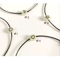 Gelang Tali Hitam Gelang Putih Glow Gambar Hitam Hole Gelang Simple Hitam Putih Polos Hati (Glow)