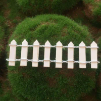 Miniature Fence Garden Decoration, 1 M Miniature Garden Kit, Wooden Fence Terrarium Dolls, DIY Decoration (100 X 3 Cm, White)