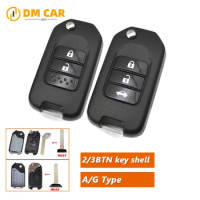 DMKEY car key case blank 2/3button for Honda XRV CRV Civic Accord City Jazz Marina Wisdom flip remote key shell A/G type