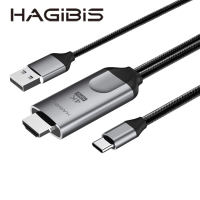 【HAGiBiS】Type-C轉HDMI鋁合金4K高畫質轉換器供電款(UCH03U)